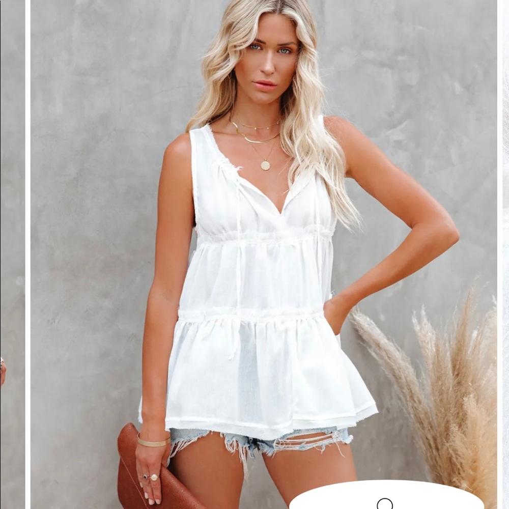 WAYLA TIERED
BABYDOLL TANK - WHITE
